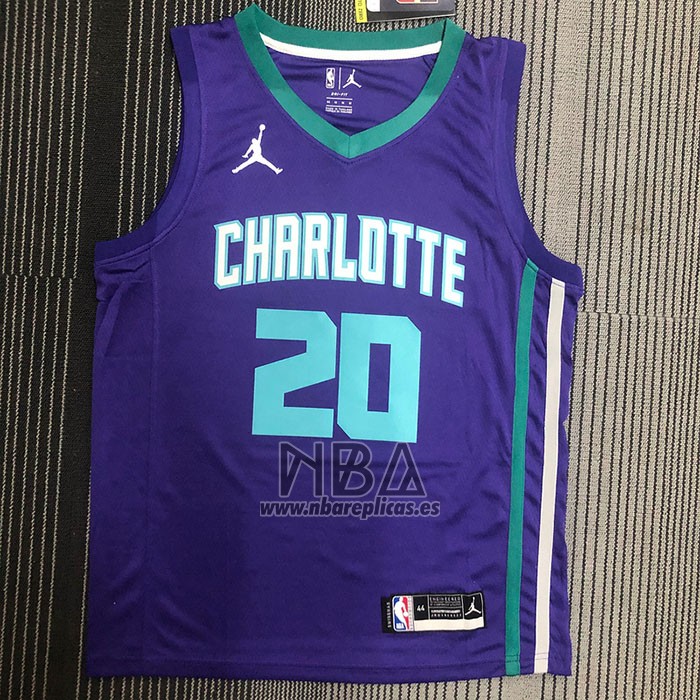 Camiseta Charlotte Hornets Gordon Hayward NO 20 Statement 2020-21 Violeta